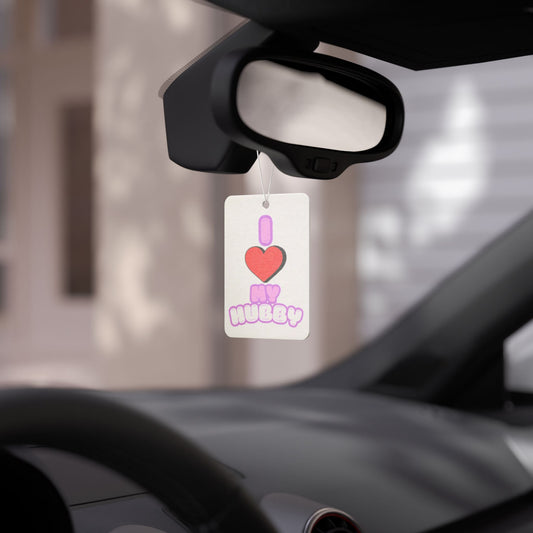 "I Love My Hubby" Air Freshener - Christmas Prank Gift Stocking Stuffer - Stylish and Scented Car Freshener Gift in 3 Scents