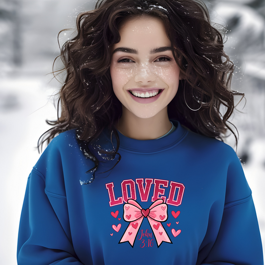 Loved - John 3:16 Christian Valentine’s Day Sweatshirt